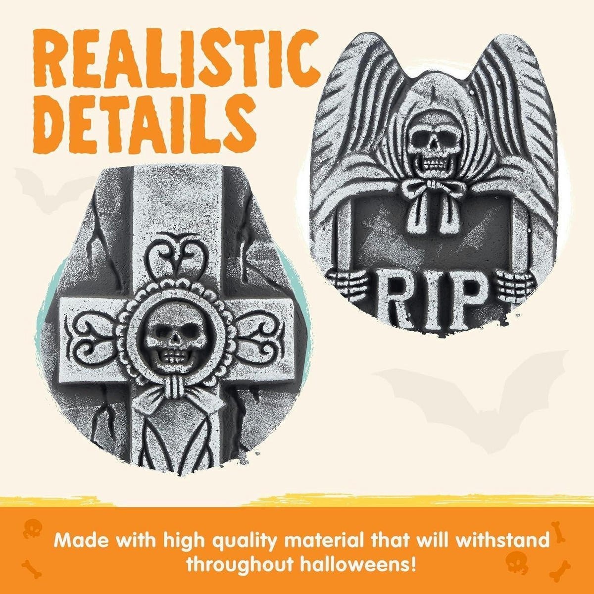 HALLOWEEN-GRABSTEINE 5er-Set 43,2 cm Grau - Grau, Kunststoff (21.9/6/42.5cm)