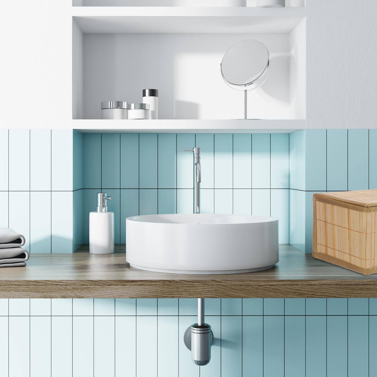 3-TLG.AUFBEWAHRUNGSKORB - Hellbraun, Holz/Textil (33/15/25.5cm) - Relaxdays