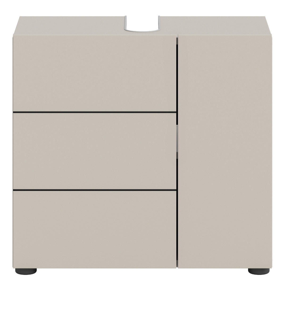 WASCHBECKENUNTERSCHRANK Kaschmir, Badezimmer Unterschrank 60 x 56 cm - Kaschmir/Schwarz, Holzwerkstoff/Kunststoff (60/56/34cm) - Inn.Furn