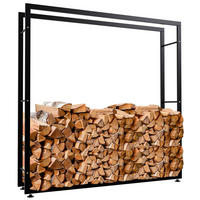 KAMINHOLZREGAL 150/25/150 cm Metall schwarz - Schwarz, Metall (150/150/25cm) - CLP