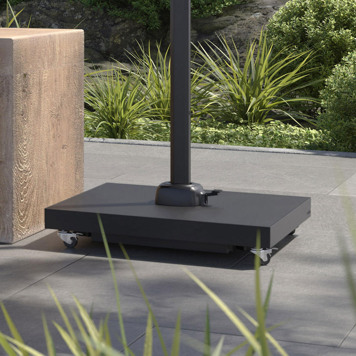 SCHIRMSTÄNDER Sonnenschirmständer Ceramic mit Sand befüllbar für Ampelschirme 90 kg - Anthrazit, Metall (81/81cm) - Platinum