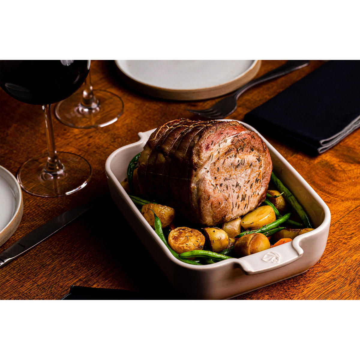 AUFLAUFFORM Keramik Appolia 25cm Rechteckig Ecru Spülmaschinenfest - Weiß, Keramik (16.8/25/6.2cm) - PEUGEOT