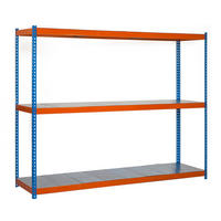 SCHWERLASTREGAL Metal Beast Three HxBxT 150 x 120 x 75 cm 3 Ebenen Fachlast 600 kg Blau-Orange - Gelb, Metall (120/150/75cm) - PROREGAL