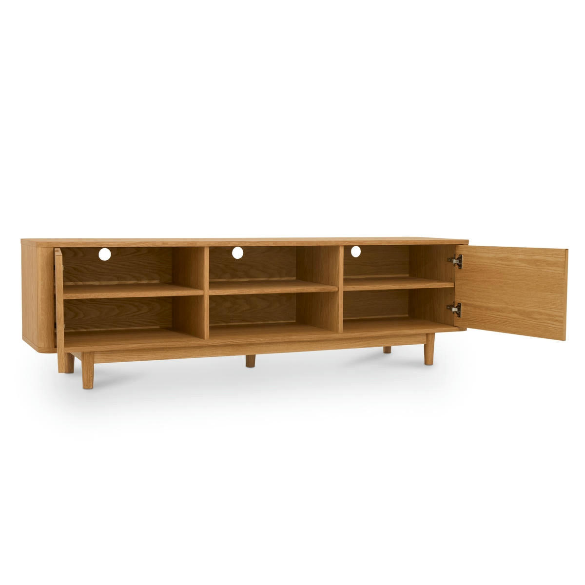 TV-ELEMENT Eiche massiv - Eichefarben/Braun, Holz/Holzwerkstoff (180/52/45cm) - Furnhouse