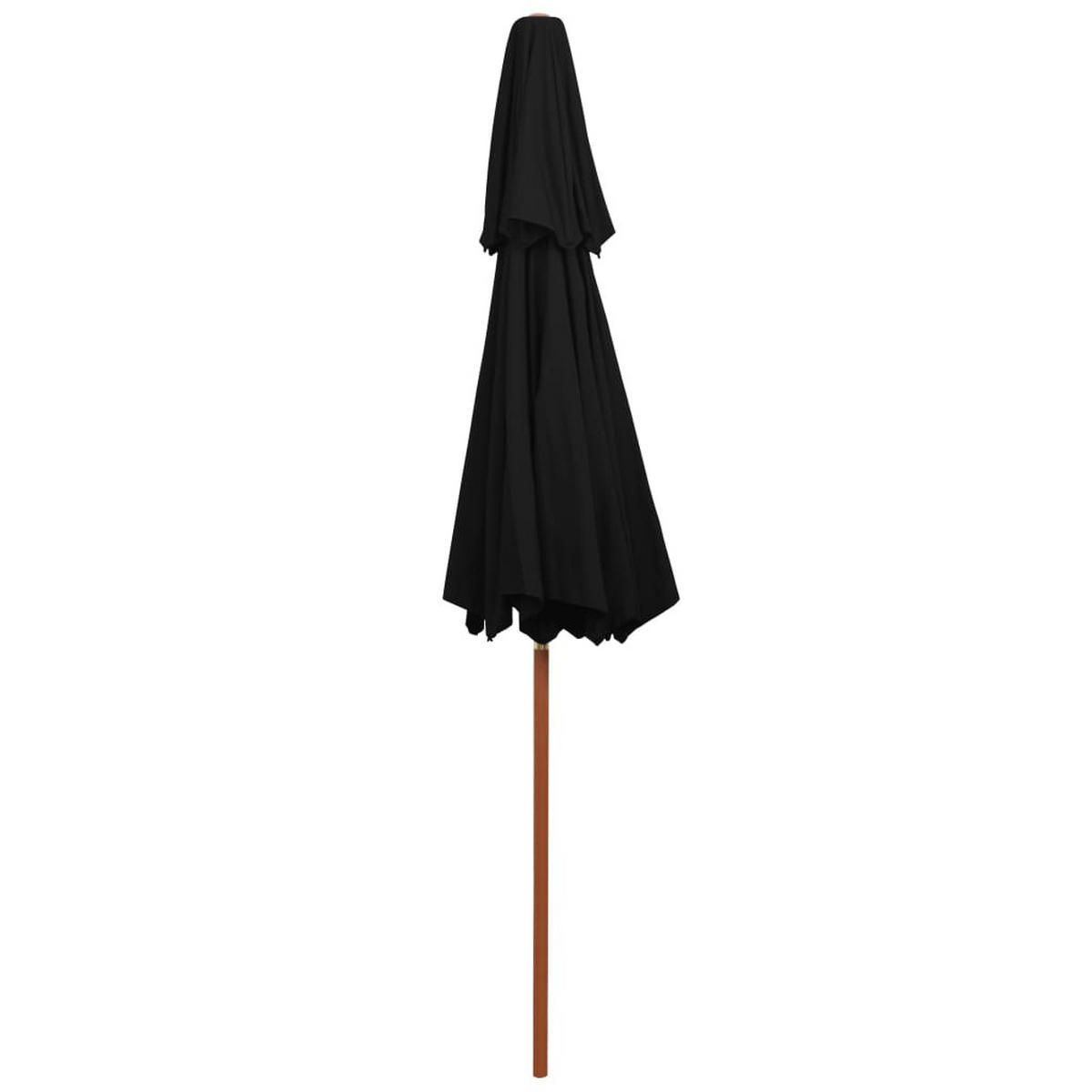 SONNENSCHIRM mit Doppeldach und Holz-Mast Schwarz 270 cm - Schwarz, Textil (270/270cm) - furnicato