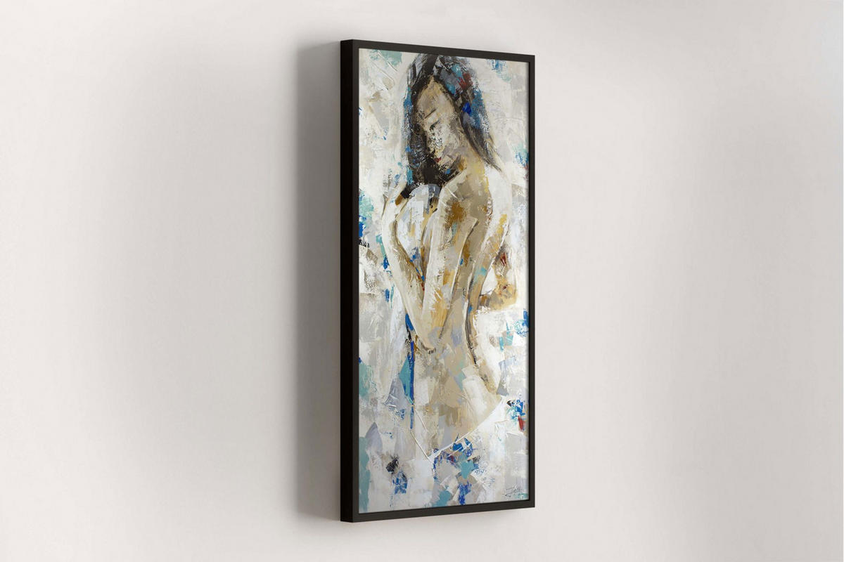 ACRYLBILD HANDGEMALT 60/120 cm - Blau, Holz/Textil (2/120cm) - KUNSTLOFT