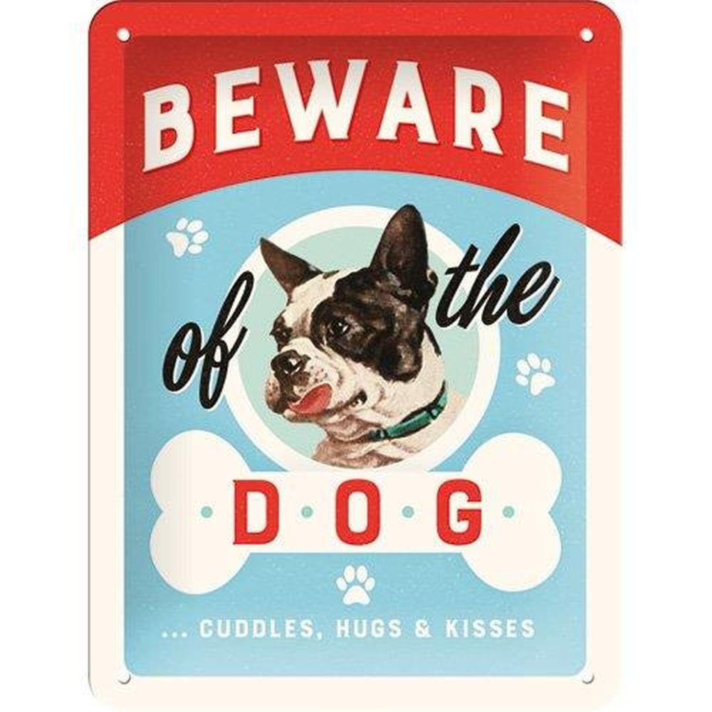 BLECHSCHILD 15/20 cm Animal Club Beware Of The Dog - Multicolor, Metall (15/20/0.5cm) - Nostalgic-Art
