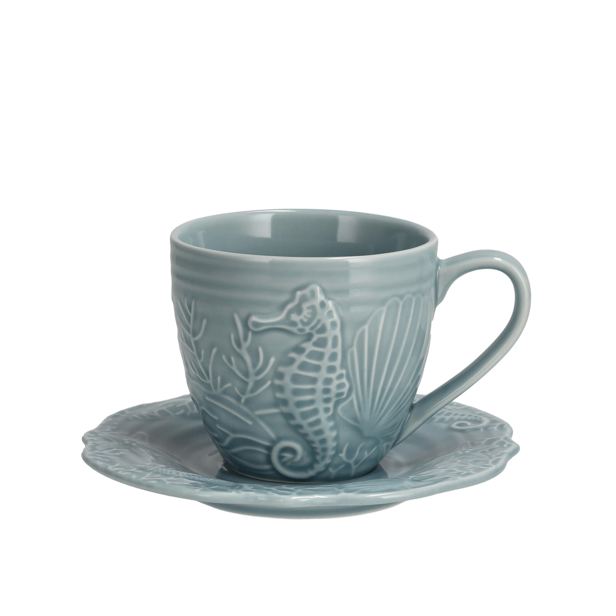 TASSE MIT UNTERTASSE Aquarelle - Hellblau, Keramik (0.25L) - home&you
