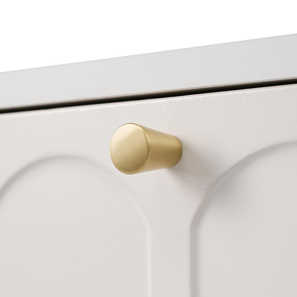 SCHMINKTISCH Cremeweiß und Golden 100/76,5/45 cm - Beige, Holzwerkstoff/Metall (100/76.5/45cm) - Urban Meuble