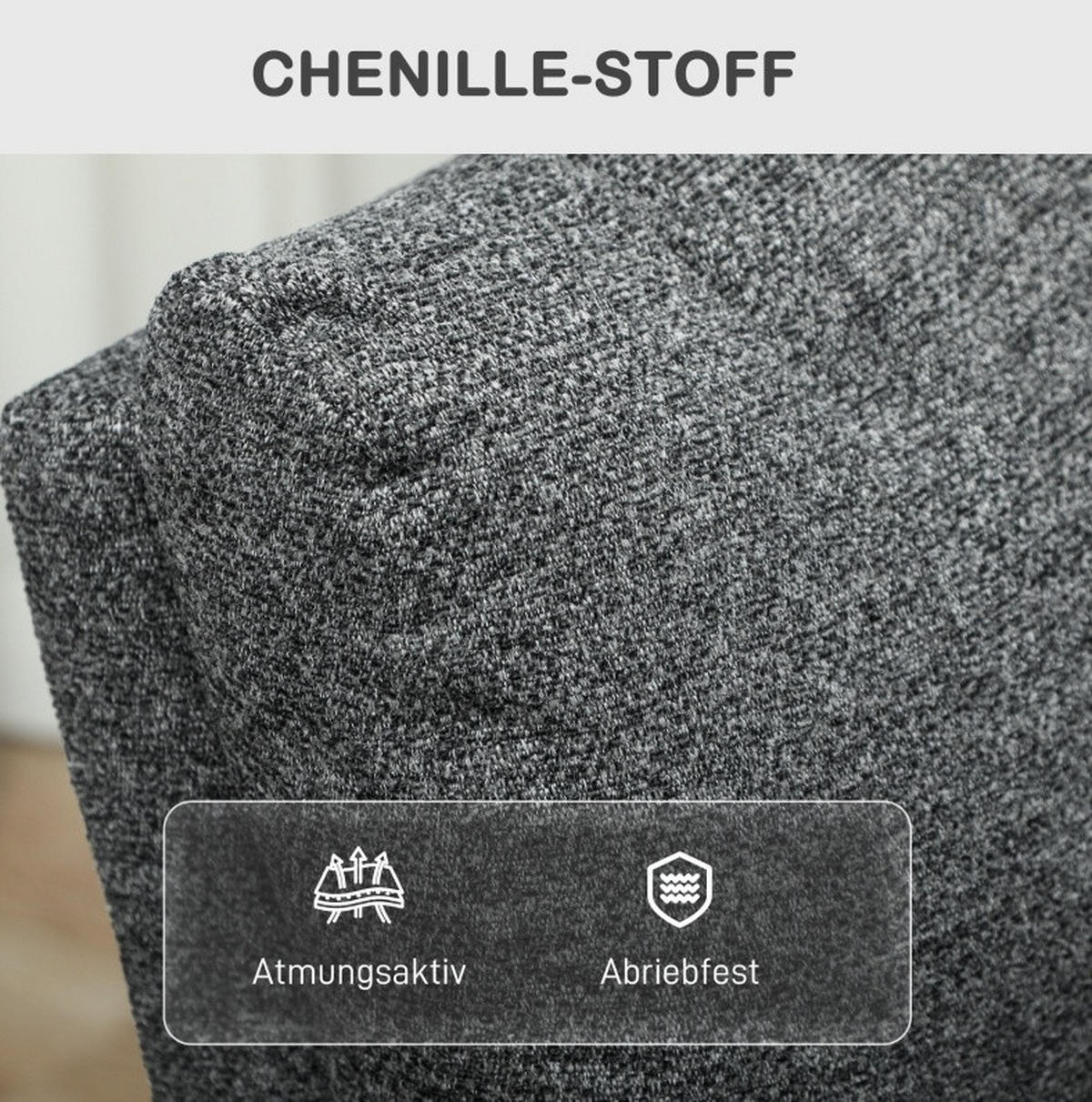RELAXSESSEL 63/98/91 cm Dunkelgrau aus Polyester mit manuell verstellbarer Rückenlehne - Dunkelgrau, Textil (63/98/91cm) - OKMYHOME