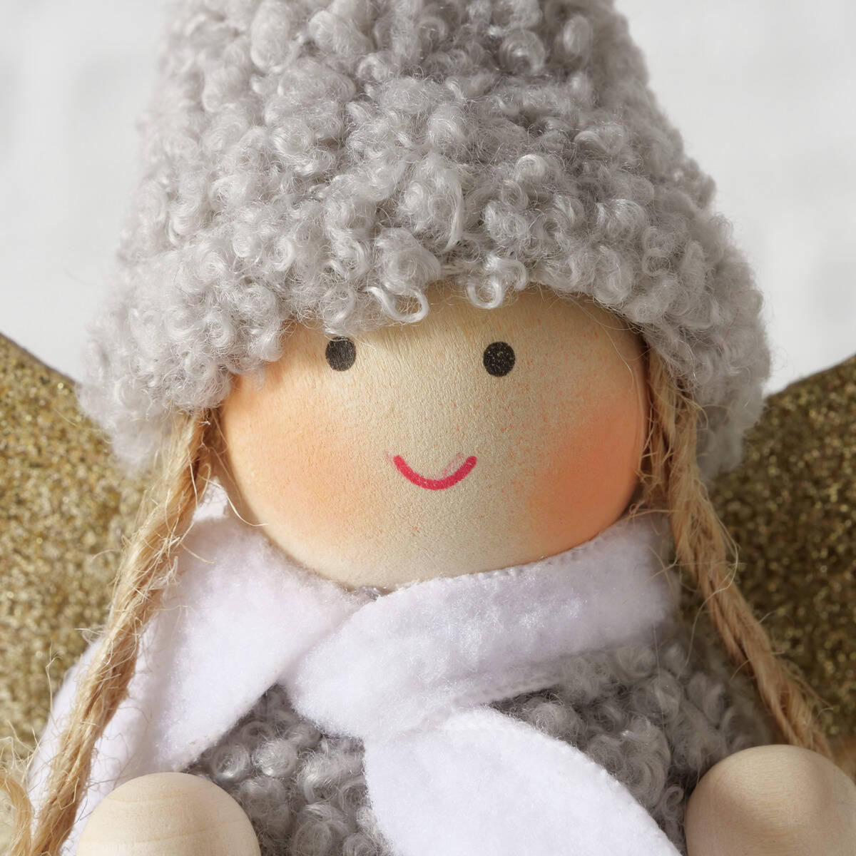 WEIHNACHTSFIGUR Amia 16 cm - Grau, Textil (6/16/9.5cm) - Boltze Home