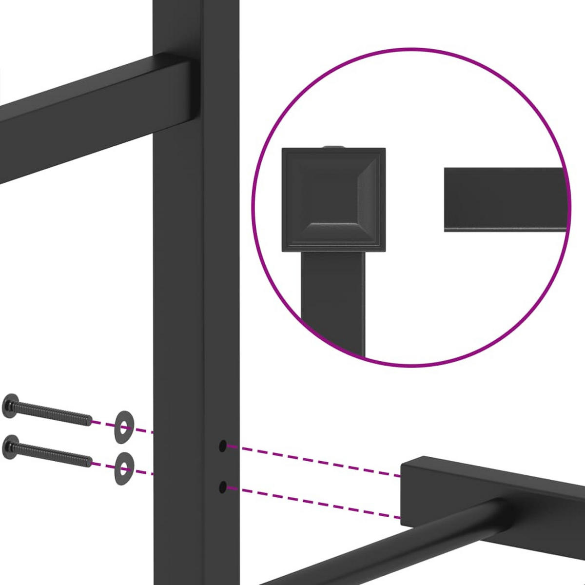 BETTGESTELL Mit Kopfteil Metall Schwarz 80/200 Cm - Schwarz, Metall (80/200cm) - vidaXL