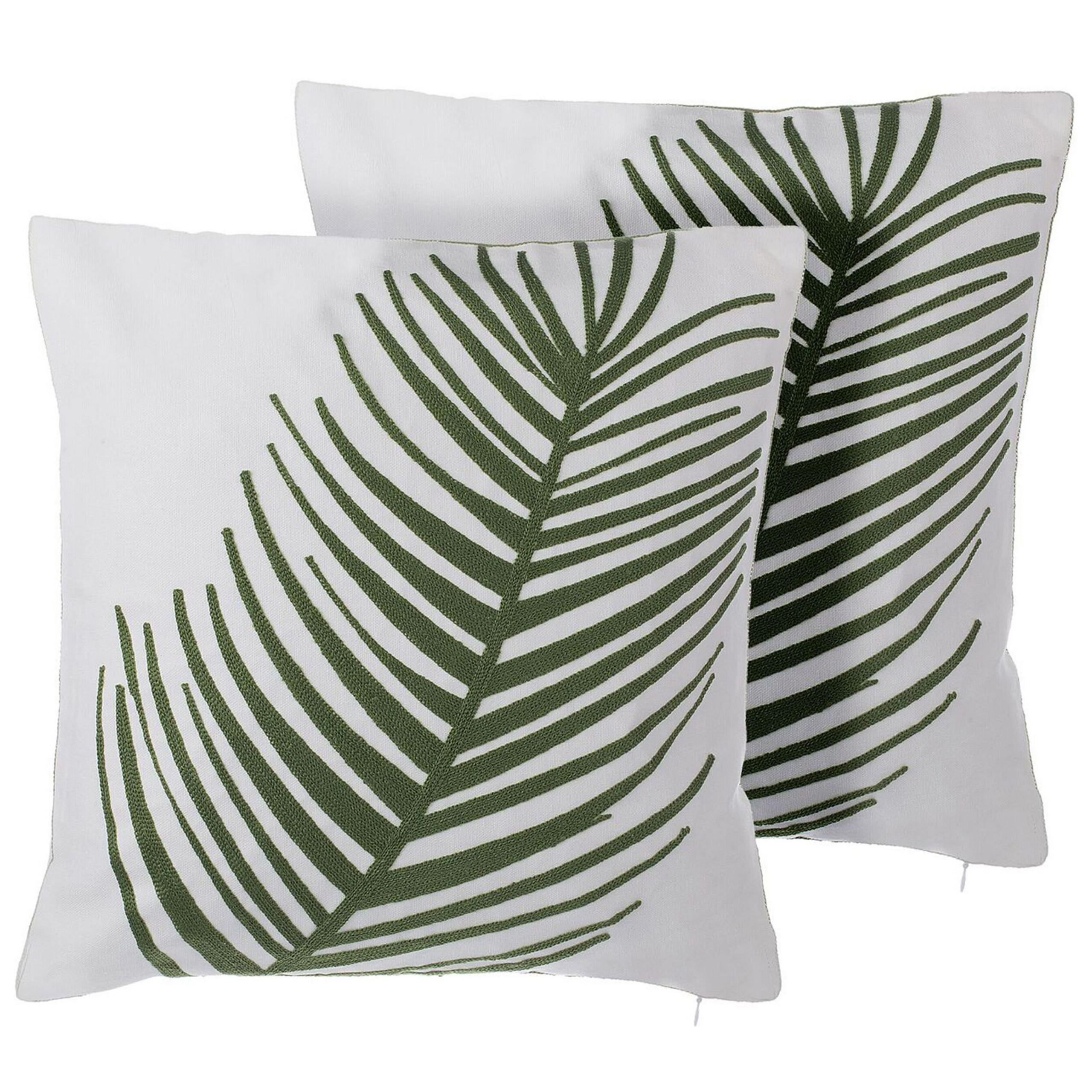 DEKOKISSEN 2er-Set Dunkelgrün 45/45 cm Azami - Dunkelgrün, Naturmaterialien/Textil (45/45cm) - Beliani