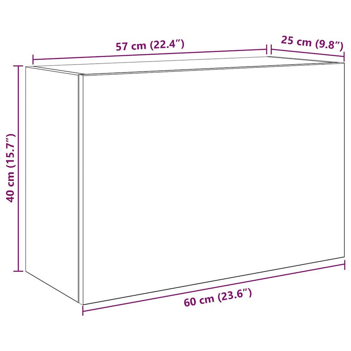 BAD-WANDSCHRANK Sonoma-Eiche 60/25/40 Cm Holzwerkstoff - Hellbraun, Holzwerkstoff (25/40/60cm) - vidaXL