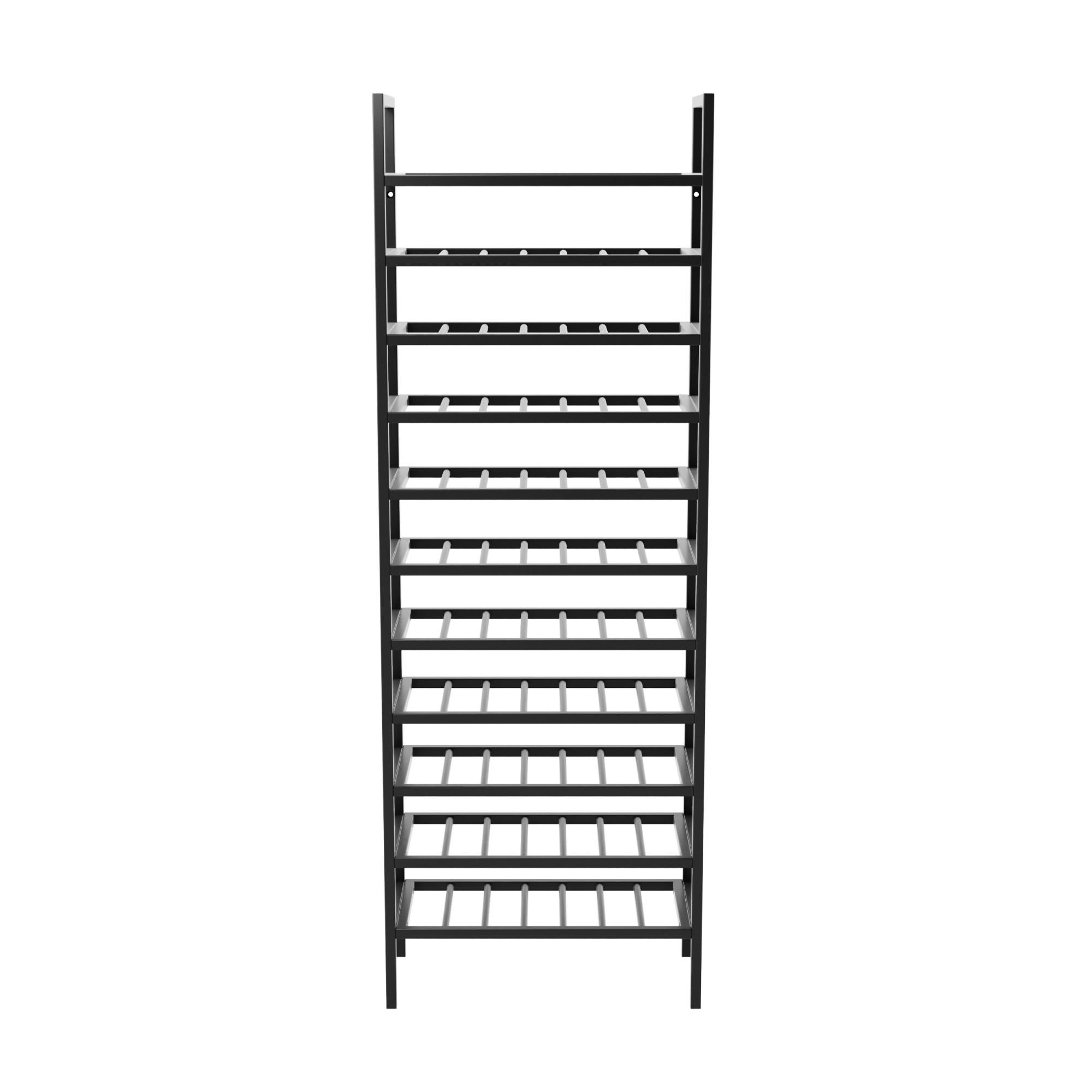 WEINREGAL für 77 Flaschen aus Metall, schwarz - Schwarz, Metall (60/170/30cm) - Metalo Pro