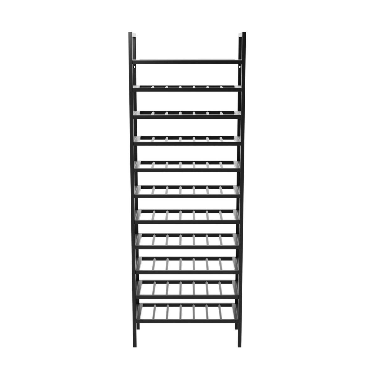WEINREGAL für 77 Flaschen aus Metall, schwarz - Schwarz, Metall (60/170/30cm) - Metalo Pro