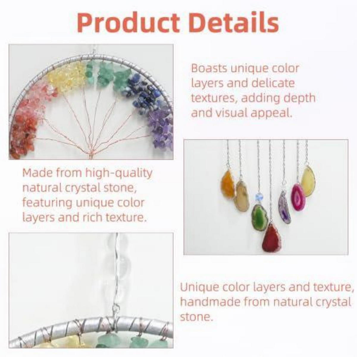 WINDSPIEL Lebensbaum 7 Chakra Achat Scheiben Metallrahmen - Multicolor, Metall (60/14/16cm)