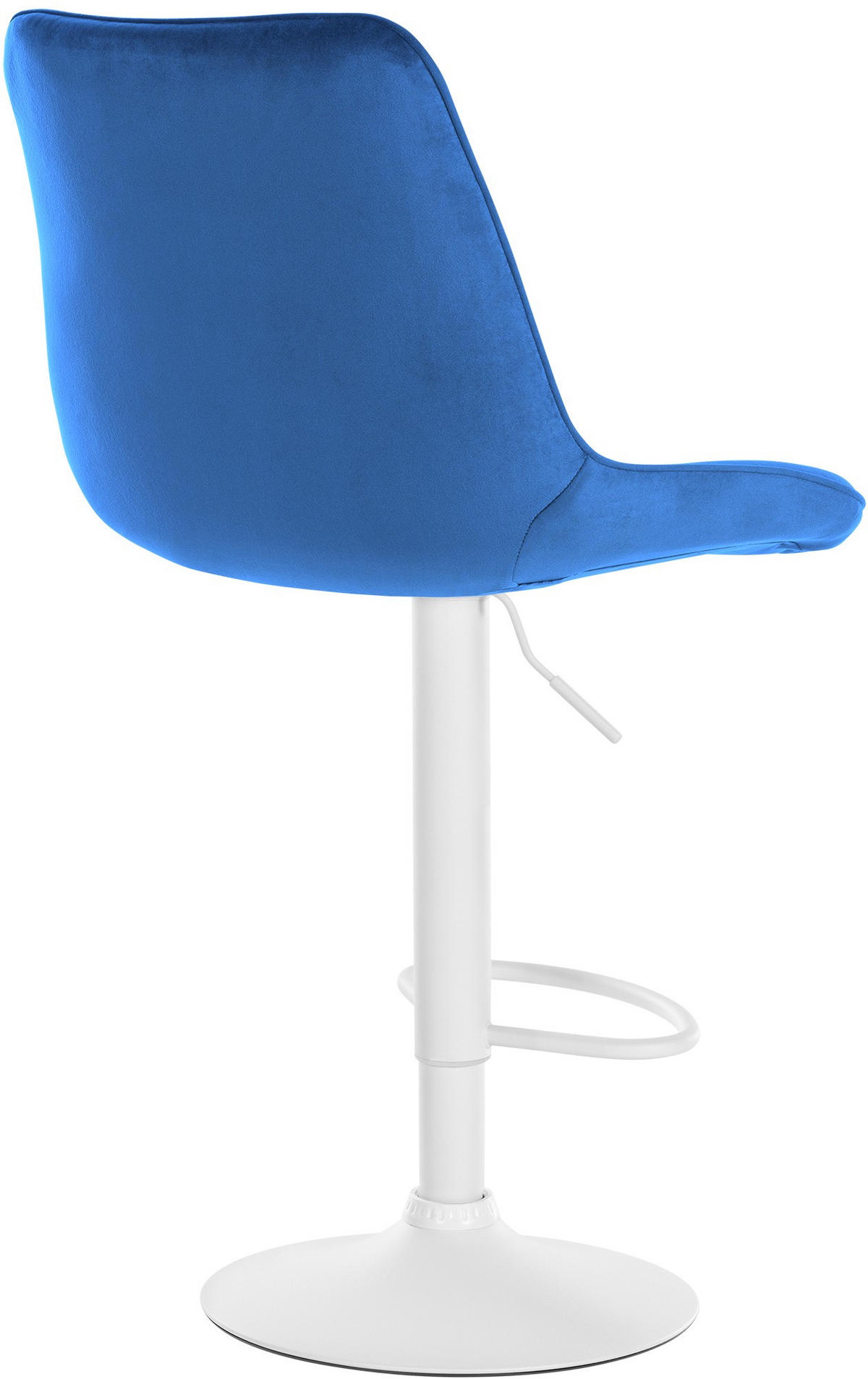BARHOCKER RIO Blau Samt Weiß - Blau, Textil/Metall (49.5/91/50cm) - DELUKE