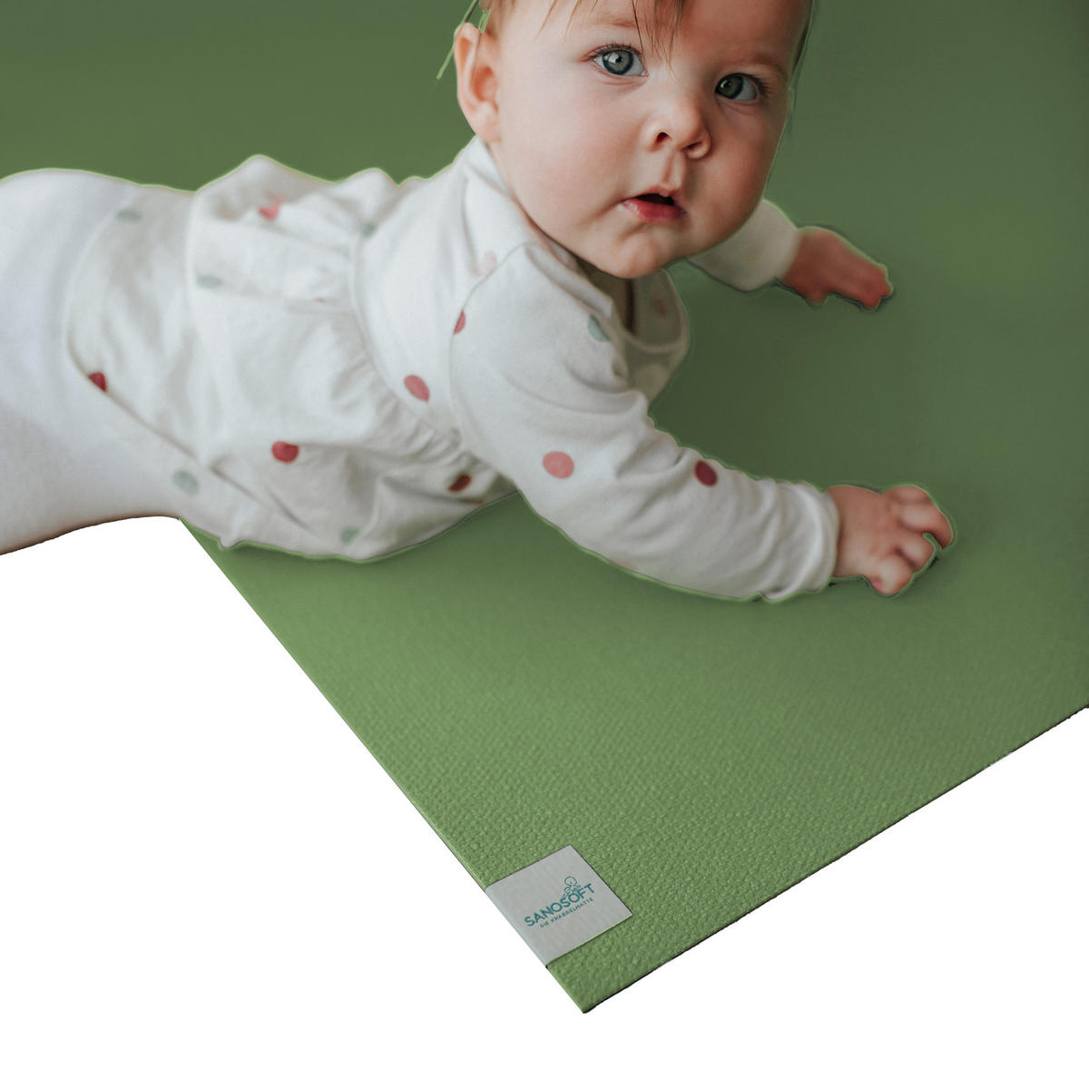 KRABBELMATTE 120cm X 180cm Olivgrün - Olivgrün, Textil (120/180cm) - Sanosoft