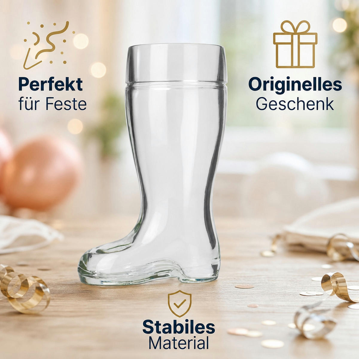 BIERGLÄSER Stiefel transparent 250 ml 6er Set - Transparent, Glas (0.25L) - Stölzle Lausitz