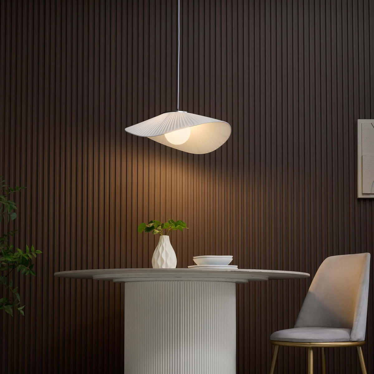 HÄNGELEUCHTE Odalia, Weiß/Silber, 15cm - Silberfarben, Glas (15/50/15cm) - KOSILUM