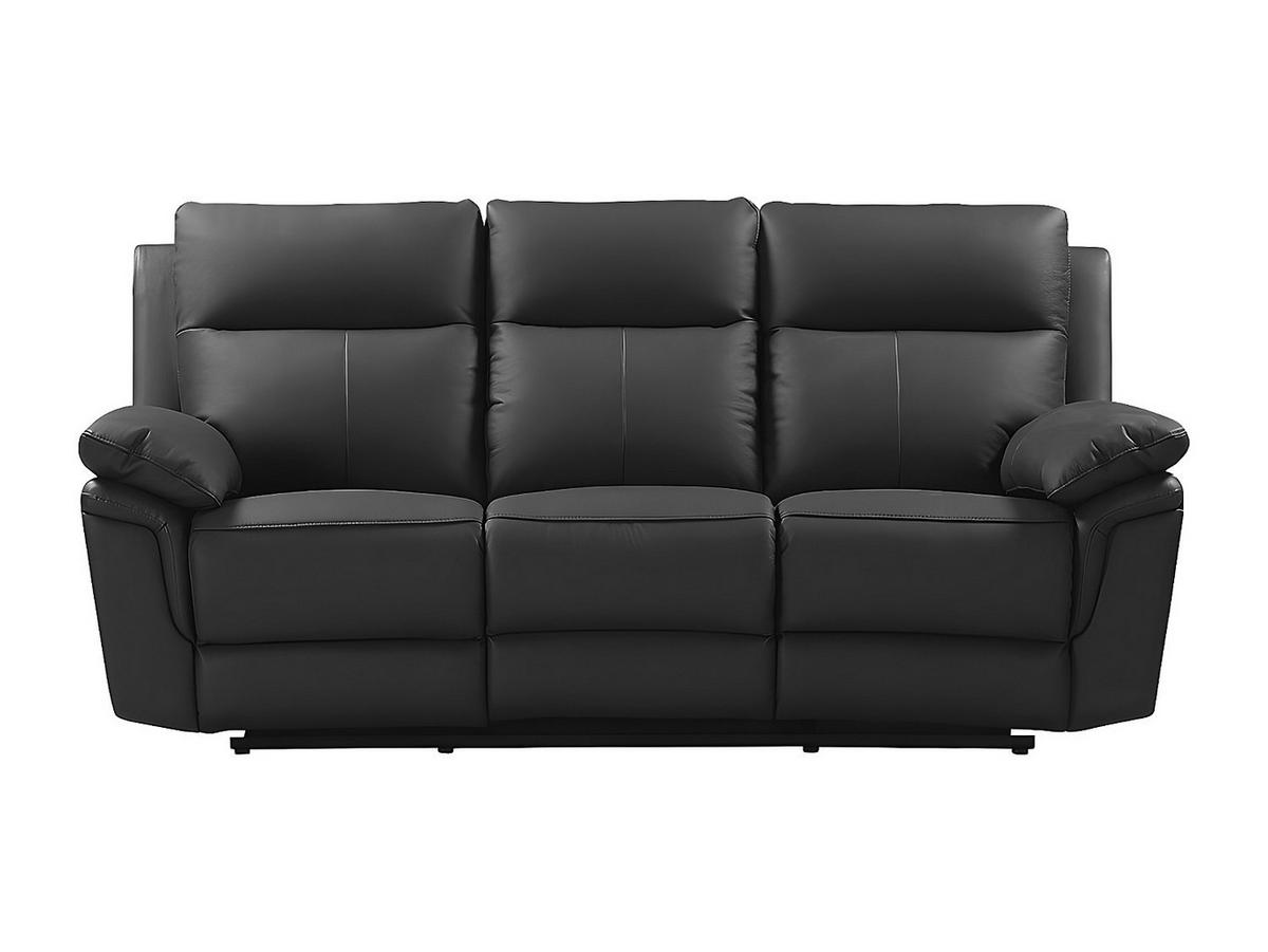 COUCHGARNITUR - 5 Personen - leder - schwarz Pakita - Schwarz, Leder (153/102/92cm) - Vente-Unique