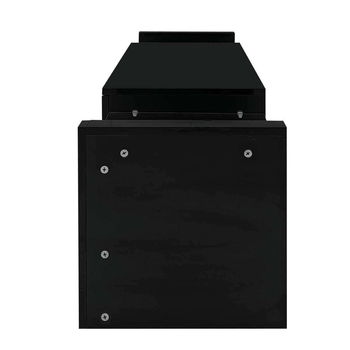 TV-ELEMENT Schwarz mit LED-Beleuchtung, TV-Lowboard 181/38/38 cm & Couchtisch - Schwarz, Holzwerkstoff (181/38/38cm) - Flora Grace