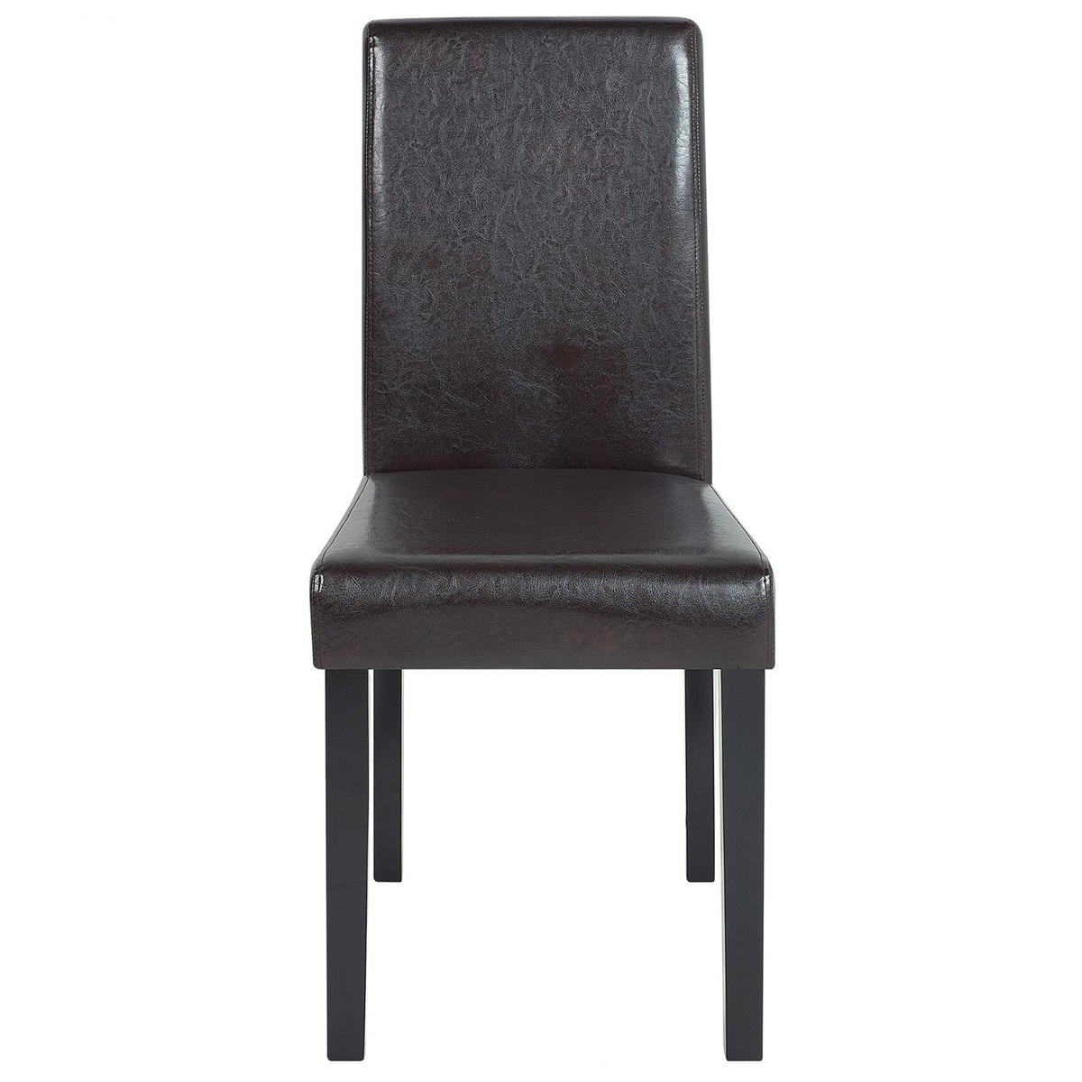 ESSZIMMERSTUHL 2er-Set Kunstleder Dulkelbraun Broadway - Braun, Holz/Textil (42/93/59cm) - Beliani