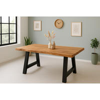ESSTISCH CALI - Beige/Schwarz, Holz/Metall (80/120/77cm) - SAM