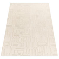 KURZFLORTEPPICH, mit Struktur, aus Polyester, Florhöhe 12 mm, Creme, 120 x 160 cm - Beige, Textil (120/160cm) - KADIMA DESIGN