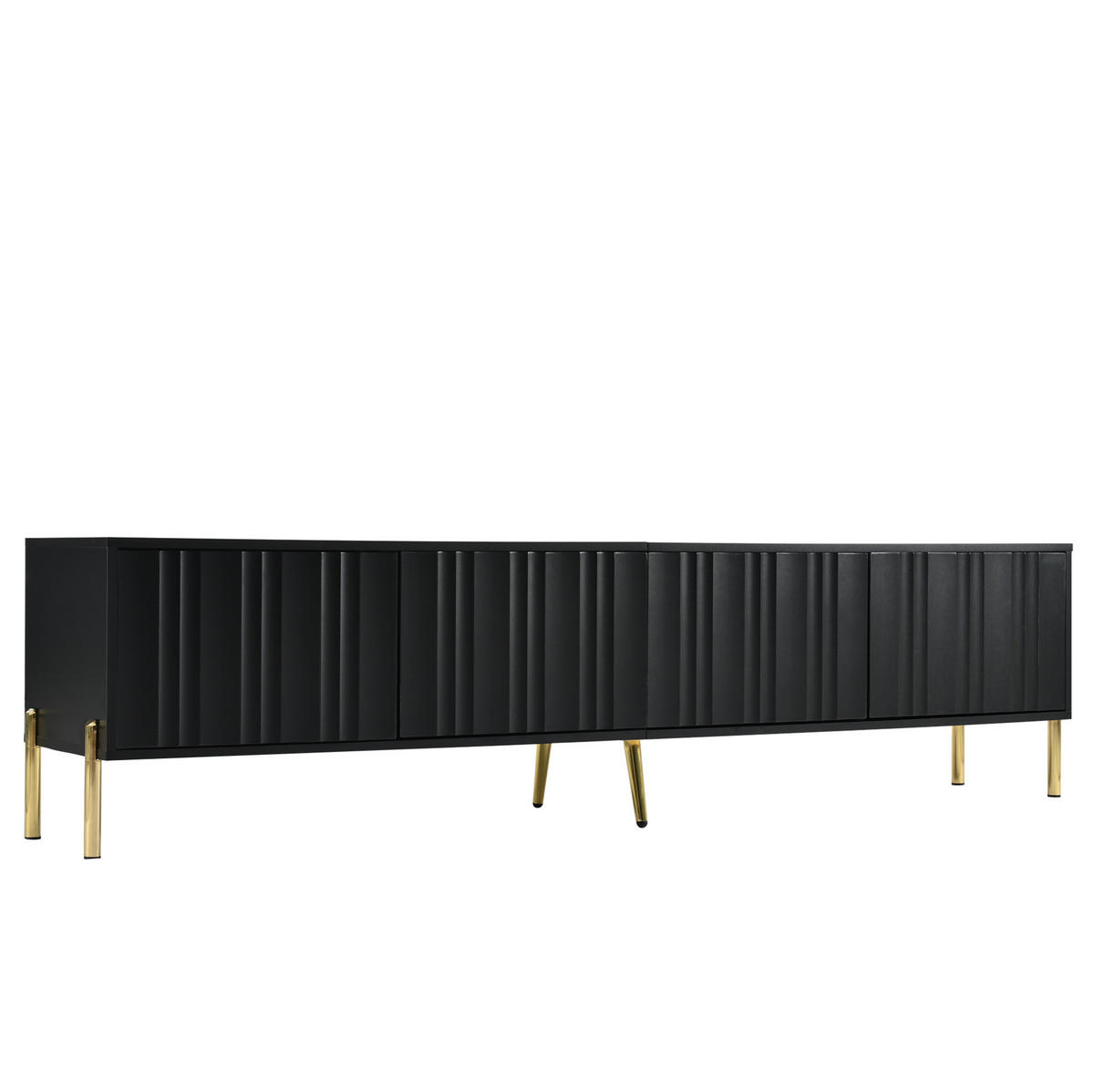 TV-SCHRANK mit 4 Türen 190 x 38 x 48 cm Schwarz - Schwarz, Holzwerkstoff (38/48/190cm) - Beauniv