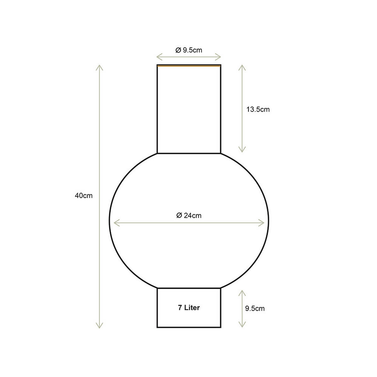 VASE Metal medium mid grün 24x40 cm - Grün, Metall (40cm) - Pip Studio