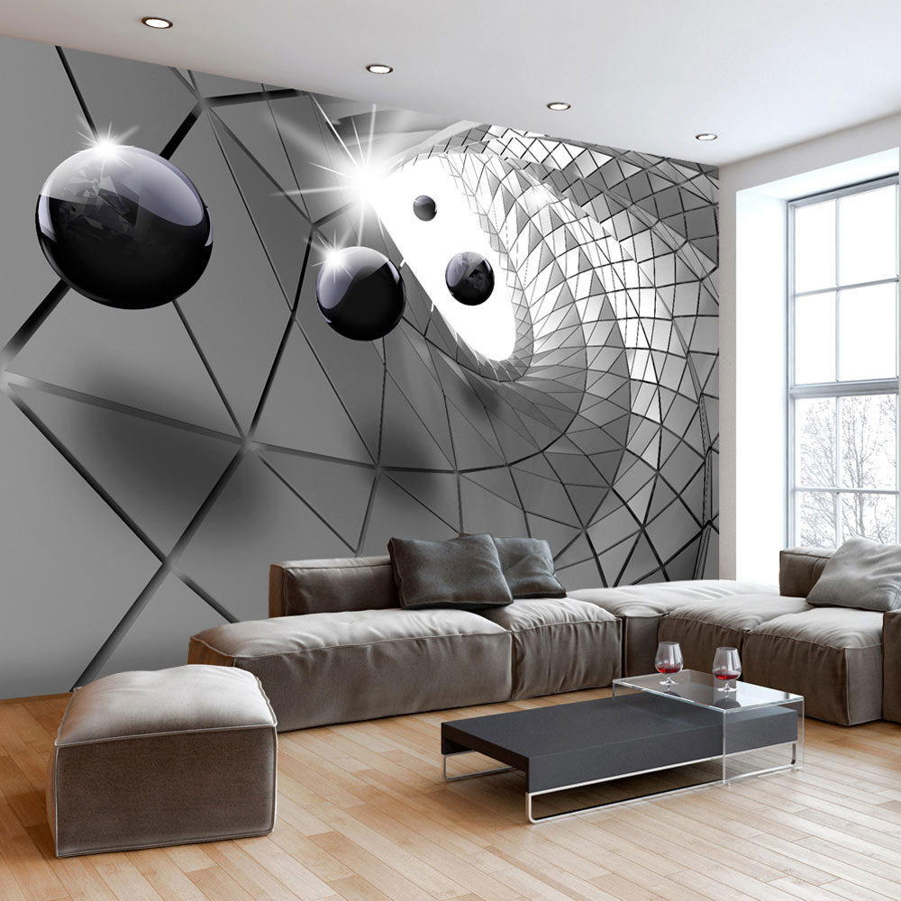 VLIESTAPETE Grau 400/280 cm - Schwarz/Grau, Textil (400/1cm) - KUNSTLOFT