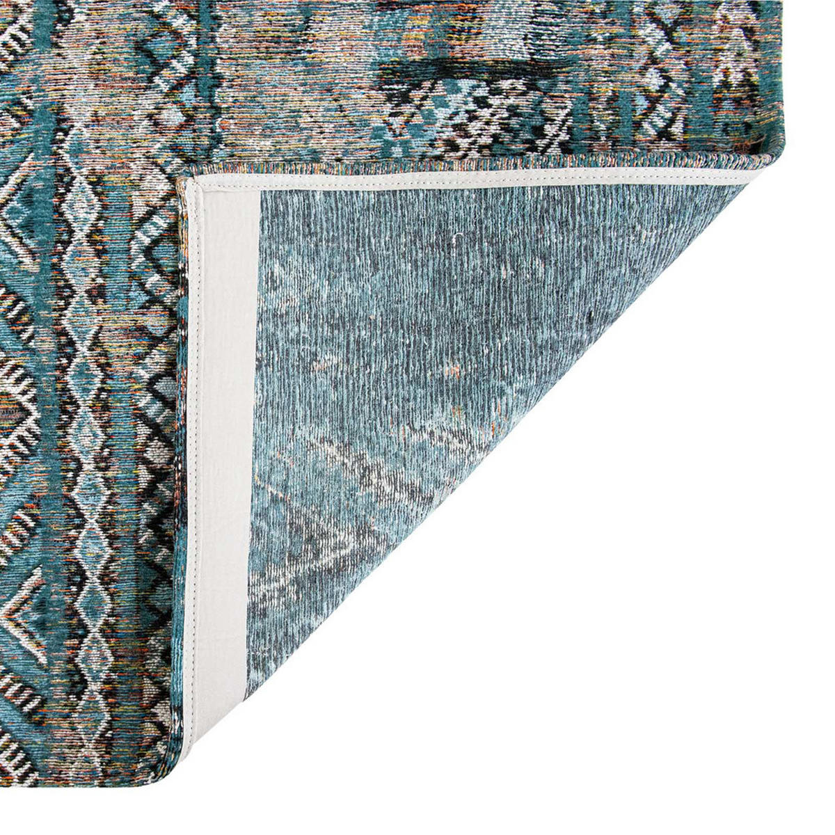TEPPICH Zemmuri Blue Antiquarian 240/340 cm - Blau, Textil (240/340cm) - Louis De Poortere