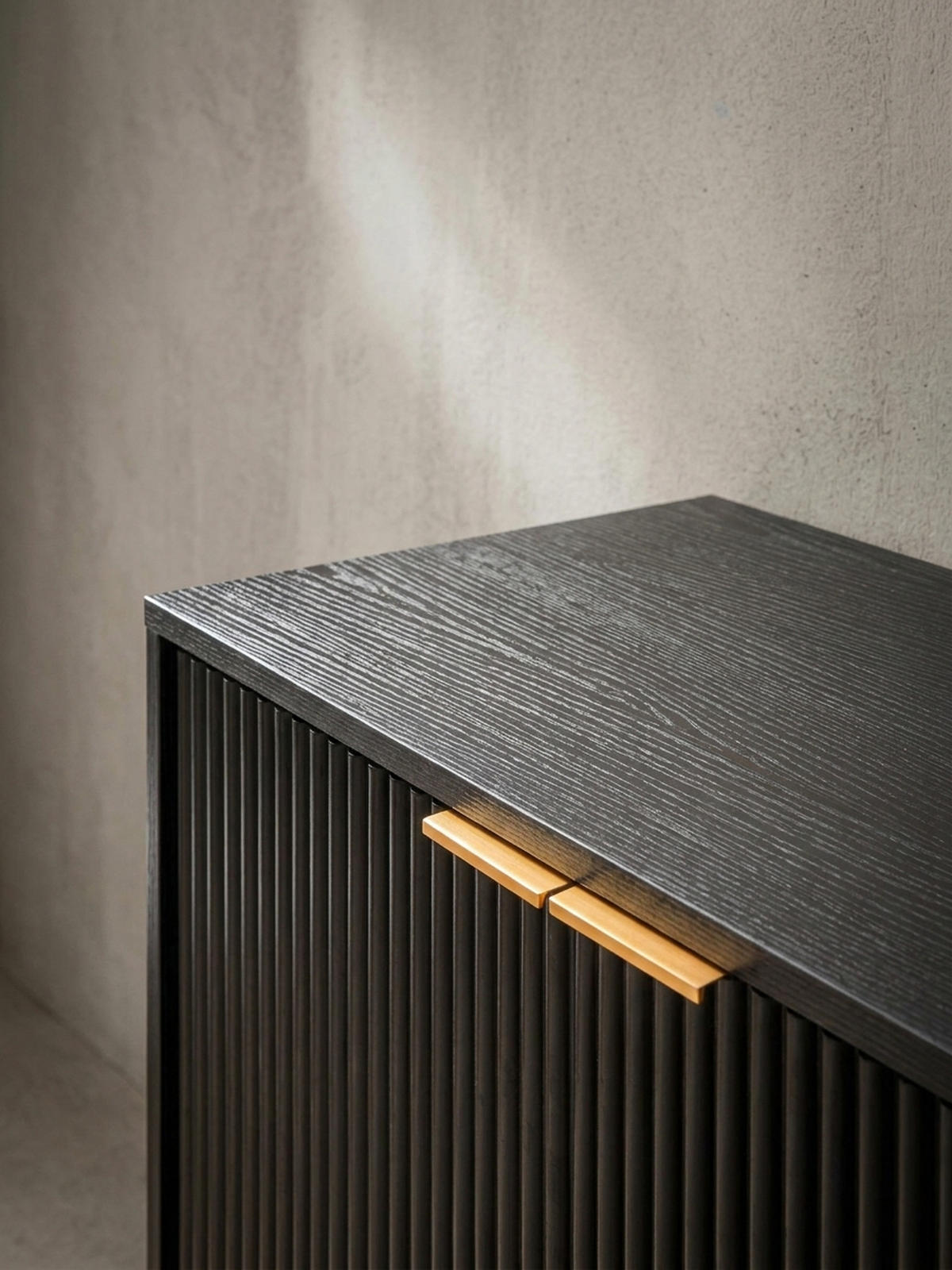 SIDEBOARD – Schwarz/Eiche-Dekor, 120x80x40 cm, mit Türen und Schubladen, Metallbeine - Goldfarben/Schwarz, Holzwerkstoff/Metall (120/80/40cm) - KADIMA DESIGN