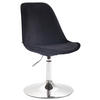 ESSZIMMERSTUHL Samt schwarz - Chromfarben/Schwarz, Textil/Metall (48/76/57cm) - CLP