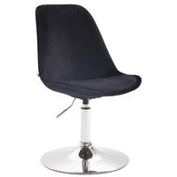 ESSZIMMERSTUHL Samt schwarz - Chromfarben/Schwarz, Textil/Metall (48/76/57cm) - CLP