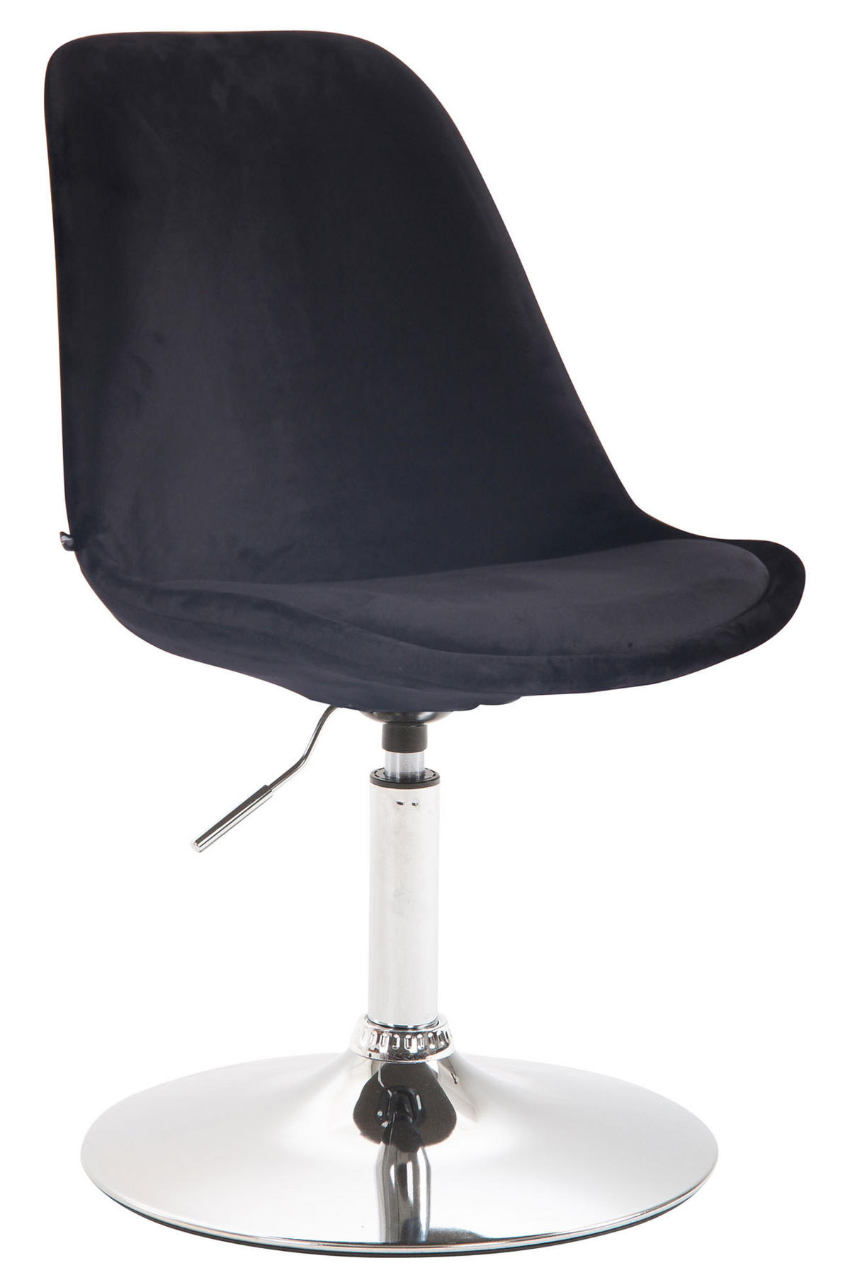 ESSZIMMERSTUHL Samt schwarz - Chromfarben/Schwarz, Textil/Metall (48/76/57cm) - CLP