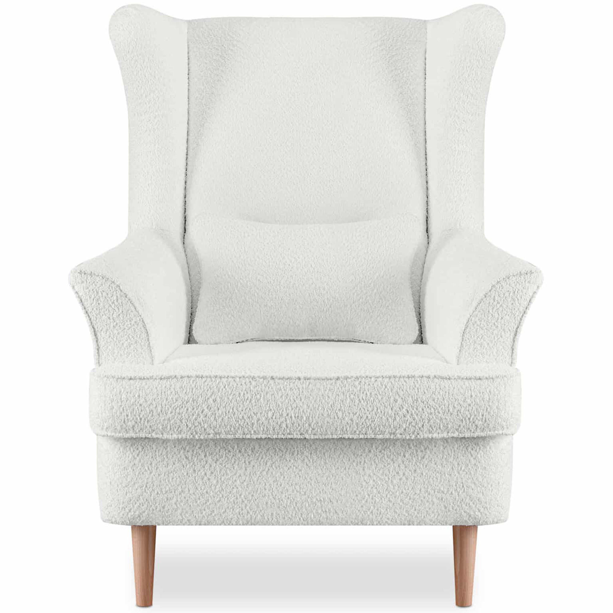 OHRENSESSEL STRALIS inklusive dekorativem Kissen, Weiß - Weiß, Textil (82/108/80cm) - KONSIMO®