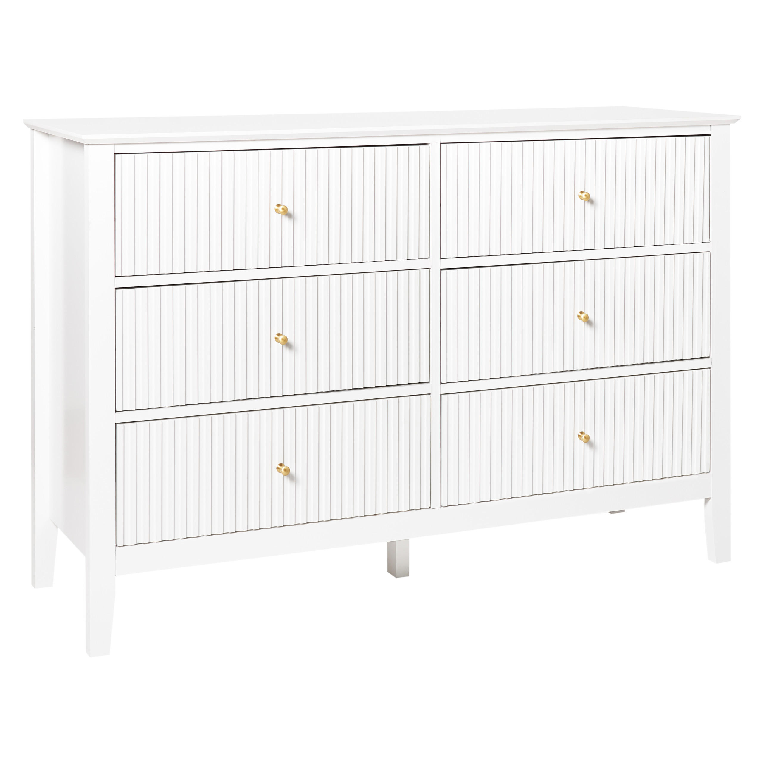 KOMODA s 6 zásuvkami Bílá Assisi - bílá, kompozitní dřevo (120/80/40cm) - Beliani