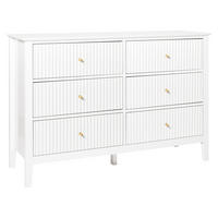 KOMODA s 6 zásuvkami Bílá Assisi - bílá, kompozitní dřevo (120/80/40cm) - Beliani
