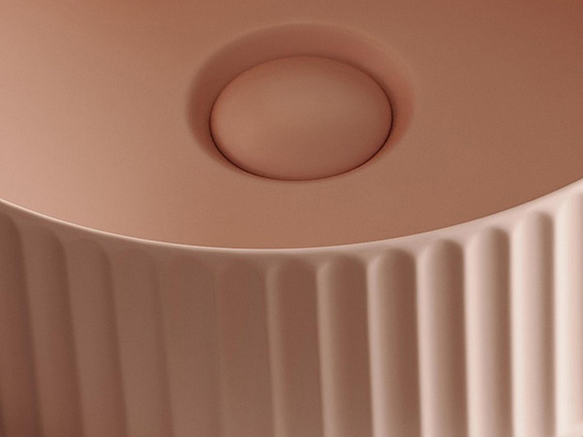 AUFSATZWASCHBECKEN rund - Rosa matt - Keramik - geriffelt - 36 cm - PEDARA - Pink, Keramik (36/12/36cm) - Vente-Unique