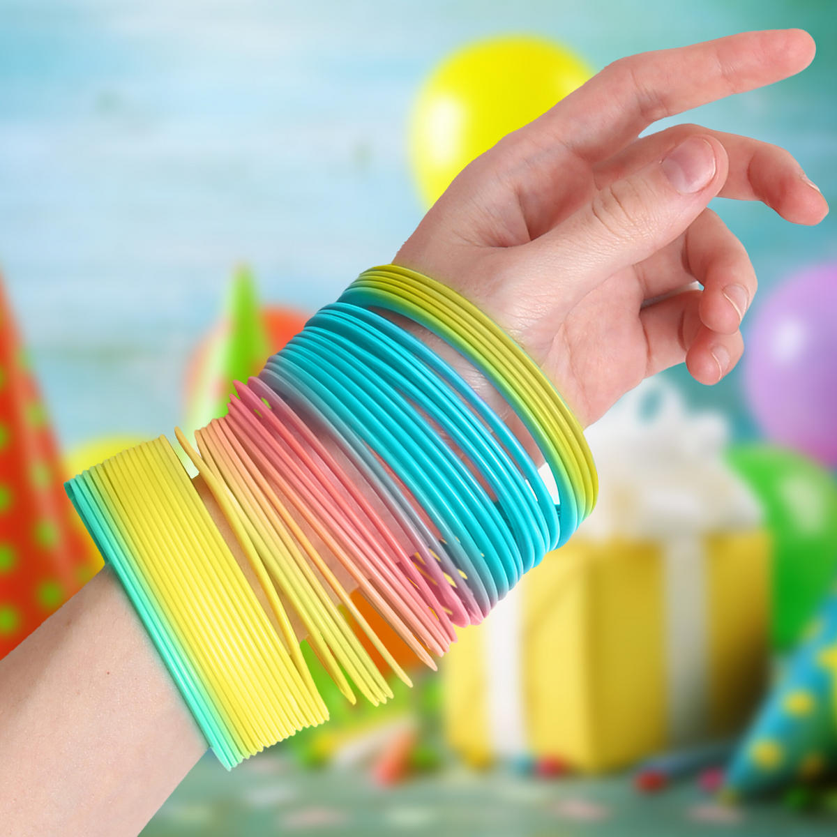 4XREGENBOGENSPIRALE - Multicolor, Kunststoff (8.5/10/8.5cm) - Relaxdays