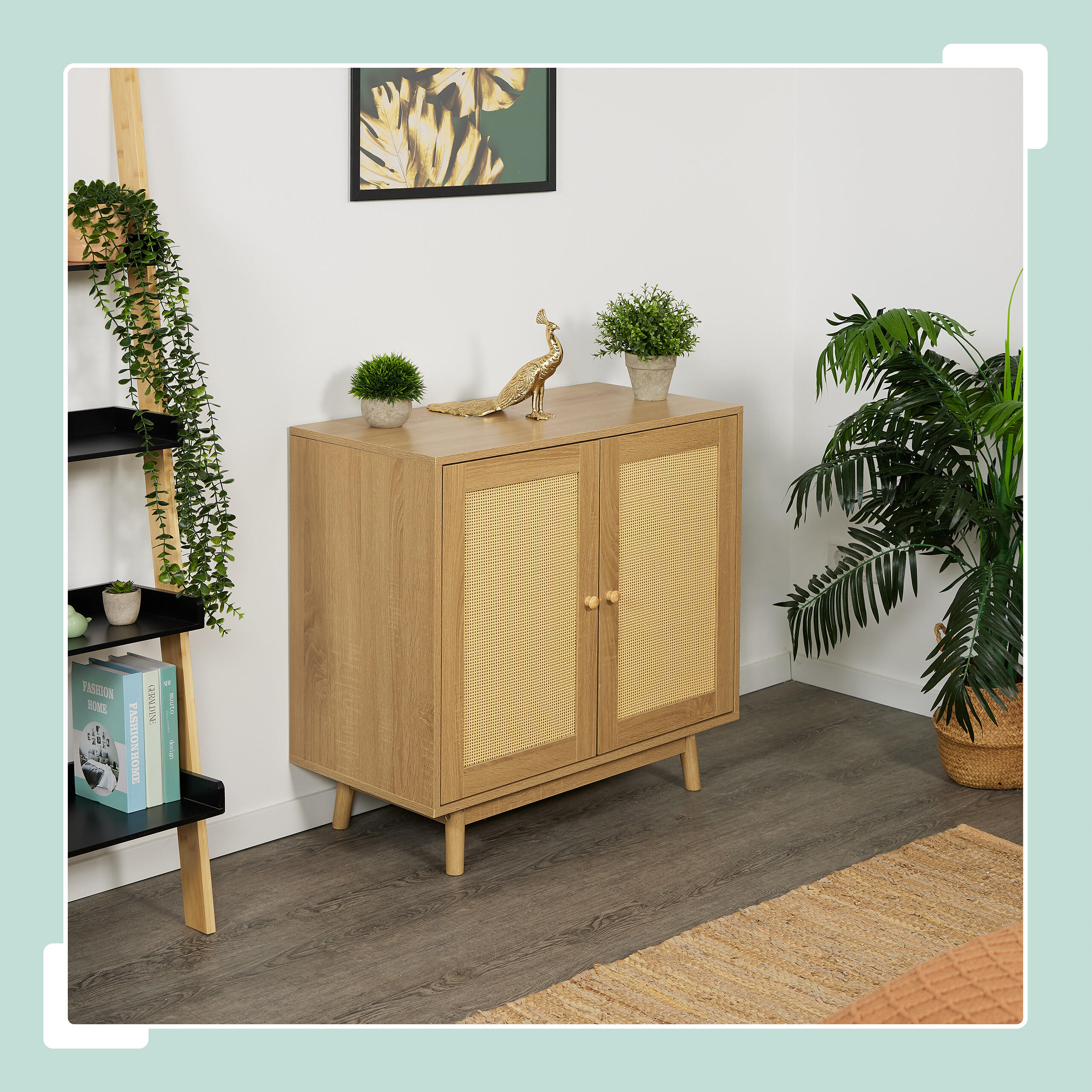 SIDEBOARD - Hellbraun, Holz/Holzwerkstoff (80/75/40cm) - Relaxdays