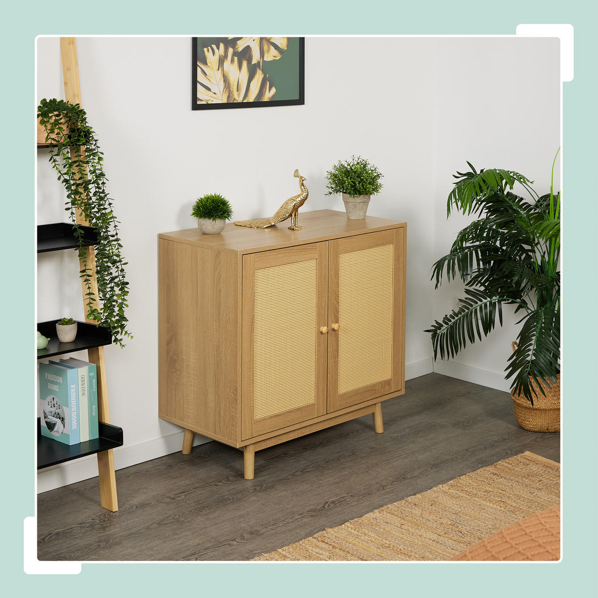SIDEBOARD - Hellbraun, Holz/Holzwerkstoff (80/75/40cm) - Relaxdays