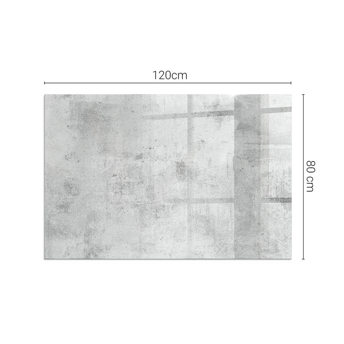 GLASPLATTE für Kamin 120x80 cm - Grau, Glas (120/80/0.4cm) - TULUP