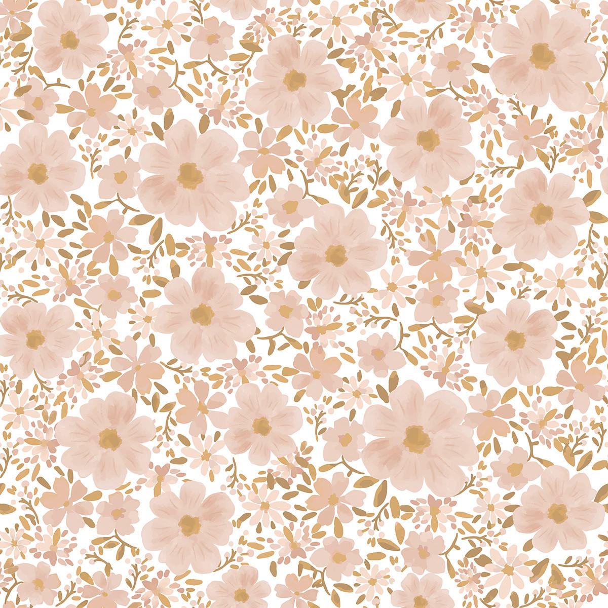 VLIESTAPETE Eleonore Blumen 50 cm x 10 m, rosa - Pink/Beige, Papier (50/1000cm) - Lilipinso