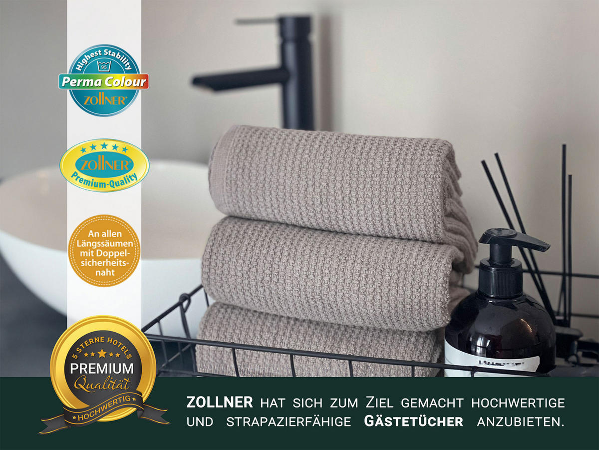 GÄSTETÜCHER, 10er-Set, 30x50 cm, 100% Baumwolle, Grau - Grau, Textil (30/50cm) - Zollner