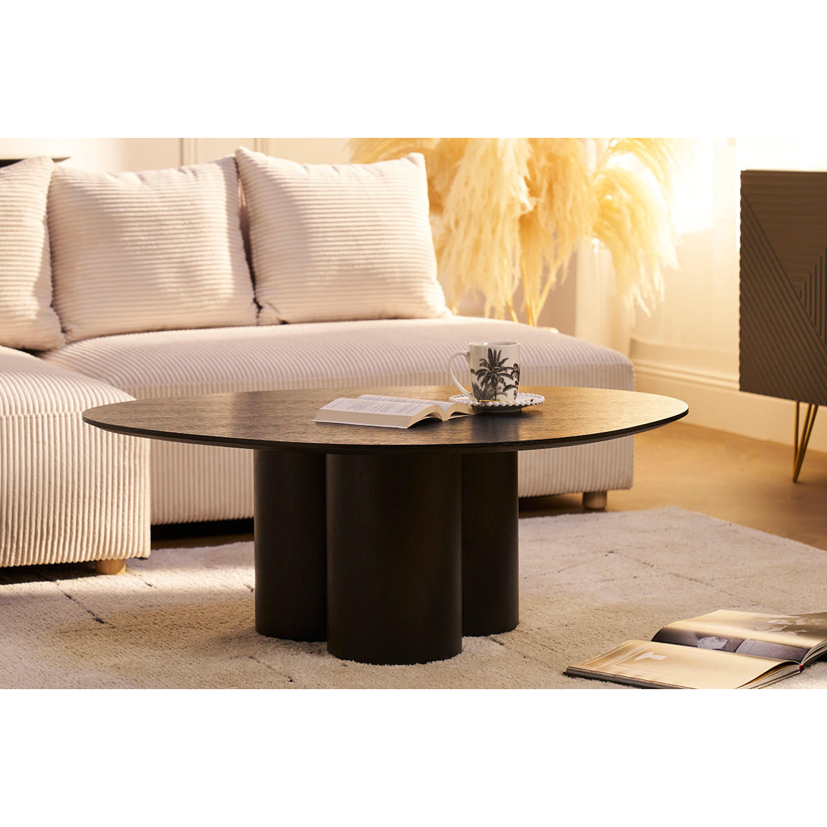 COUCHTISCH Schwarz HOLLEN - Schwarz, Holz (78/61/37.3cm) - Miliboo