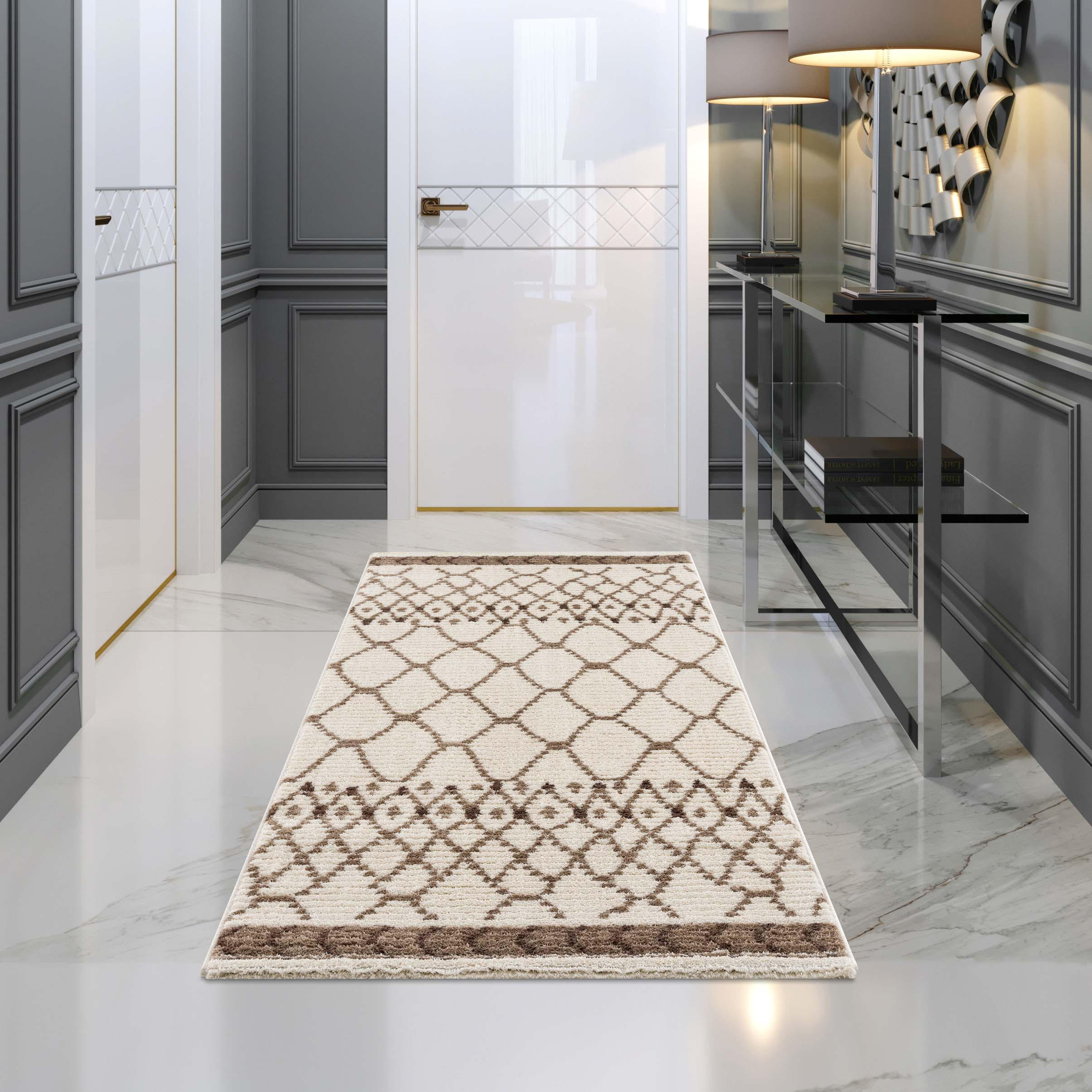 KURZFLOR-TEPPICH April 2312 Creme 80x300 cm - Creme, Textil (80/300cm) - carpet city